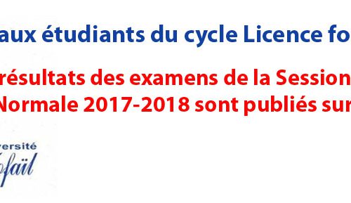 Avis aux étudiants du cycle Licence fondamentale : Les résultats des examens sont publiés sur l’ENT