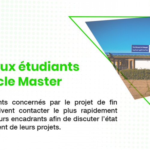 Avis aux étudiants du cycle Master