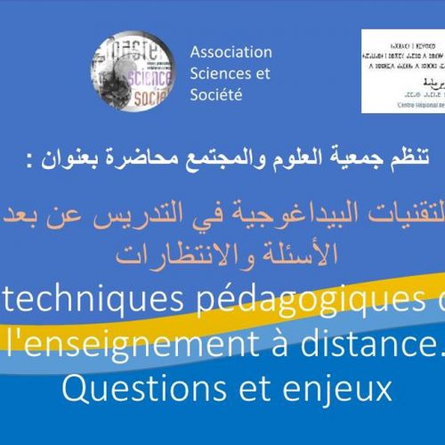 محاضرة عن بعد بعنوان التقنيات البيداغوجية في التدريس عن بعد الأسئلة والانتظارات