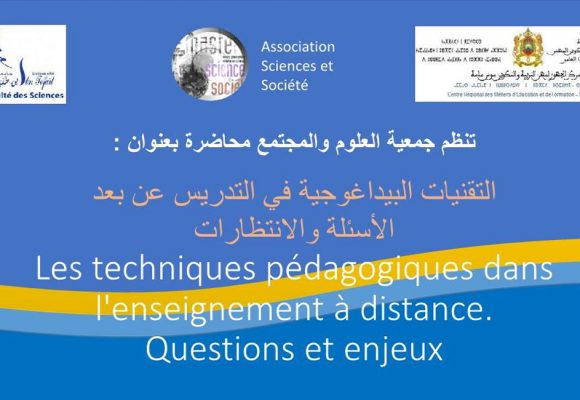محاضرة عن بعد بعنوان التقنيات البيداغوجية في التدريس عن بعد الأسئلة والانتظارات