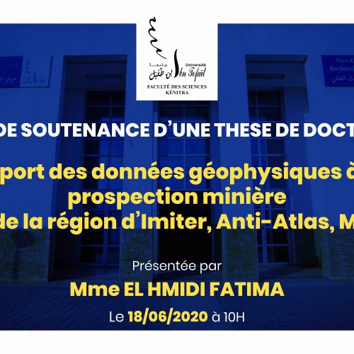Avis de soutenance d’une thèse de doctorat (Mme EL HMIDI FATIMA)