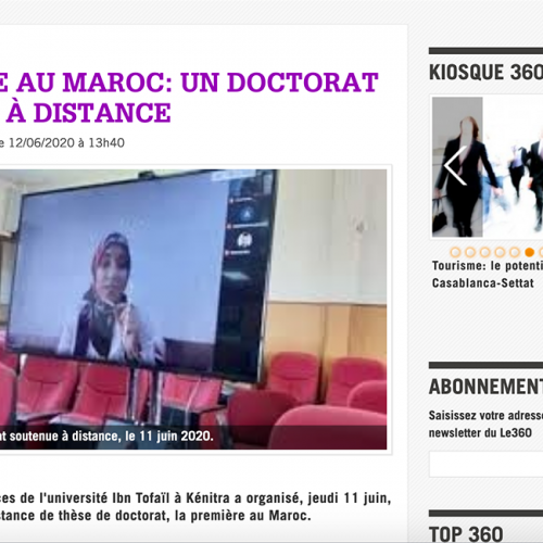 le360 – Première au Maroc: un doctorat soutenu à distance