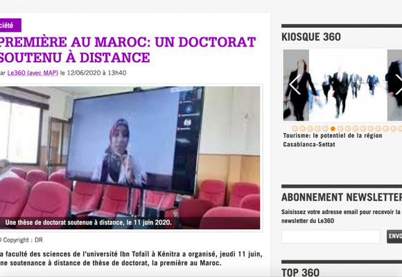 le360 – Première au Maroc: un doctorat soutenu à distance