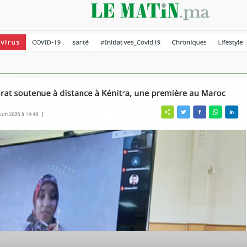 Le Matin – Une thèse de doctorat soutenue à distance à Kénitra, une première au Maroc