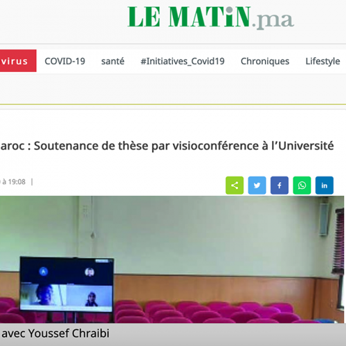 Une première au Maroc : Soutenance de thèse par visioconférence à l’Université Ibn Tofaïl