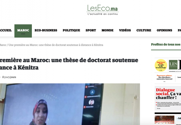 Les Eco – Une première au Maroc: une thèse de doctorat soutenue à distance à Kénitra