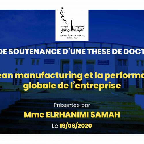 Avis de soutenance d’une thèse de doctorat (Mme ELRHANIMI SAMAH)