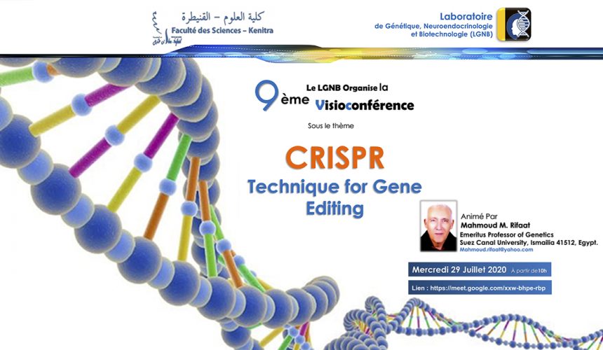 La 9ème Visioconférence sur : CRISPR – Technique for Gene Editing
