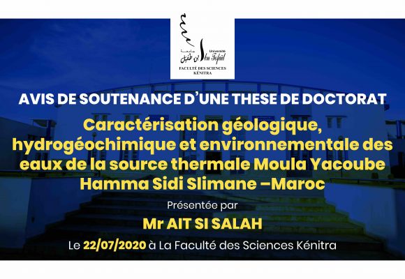 Avis de soutenance d’une thèse de doctorat (Mr AIT SI SALAH)