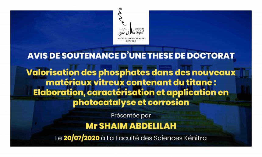 Avis de soutenance d’une habilitation universitaire (Mr SHAIM ABDELILAH)