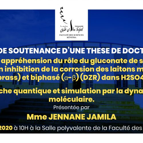 Avis de soutenance d’une thèse de doctorat (Mme JENNANE JAMILA)