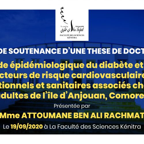 Avis de soutenance d’une thèse de doctorat (Mme ATTOUMANE BEN ALI RACHMAT)