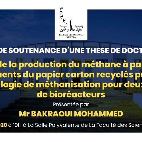 Avis de soutenance d’une thèse de doctorat (Mr BAKRAOUI MOHAMMED)