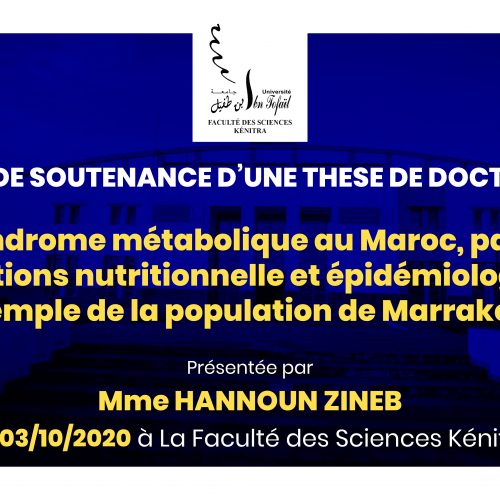 Avis de soutenance d’une thèse de doctorat (Mme HANNOUN ZINEB)