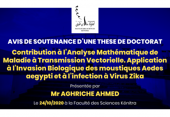 Avis de soutenance d’une thèse de doctorat (Mr AGHRICHE AHMED)