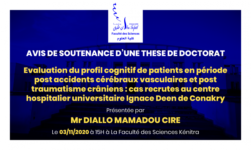 Avis de soutenance d’une thèse de doctorat (Mr DIALLO MAMADOU CIRE)