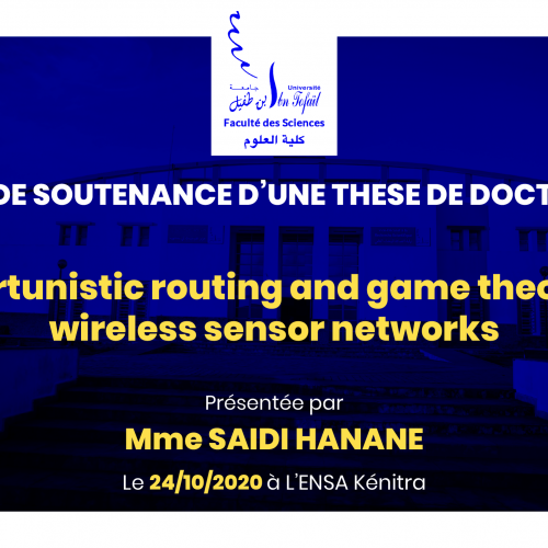 Avis de soutenance d’une thèse de doctorat (Mme SAIDI HANANE)