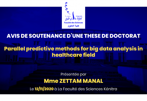 Avis de soutenance d’une thèse de doctorat (Mme ZETTAM MANAL)