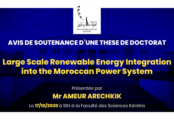 Avis de soutenance d’une thèse de doctorat (Mr AMEUR ARECHKIK)