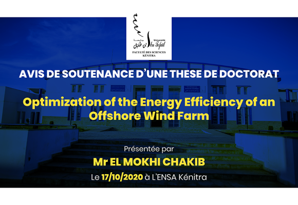 Avis de soutenance d’une thèse de doctorat (Mr EL MOKHI CHAKIB)