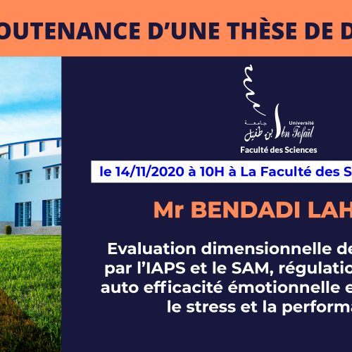 Avis de soutenance d’une thèse de doctorat (Mr BENDADI LAHCEN)