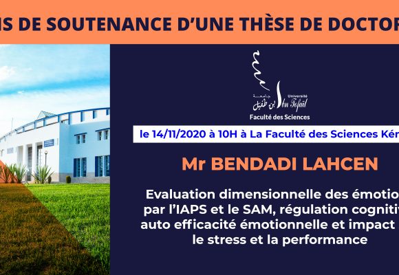 Avis de soutenance d’une thèse de doctorat (Mr BENDADI LAHCEN)