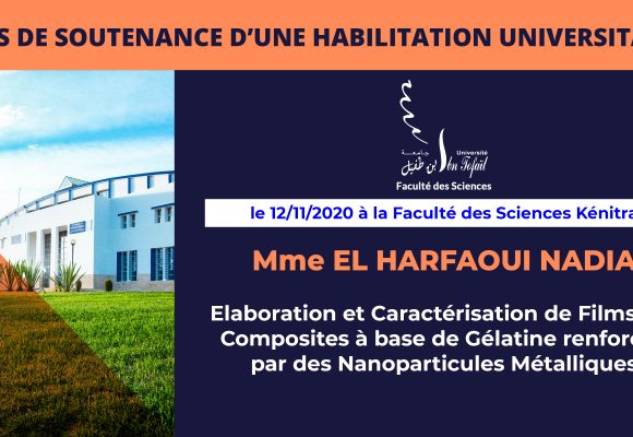 Avis de soutenance d’une habilitation universitaire (Mme EL HARFAOUI NADIA)