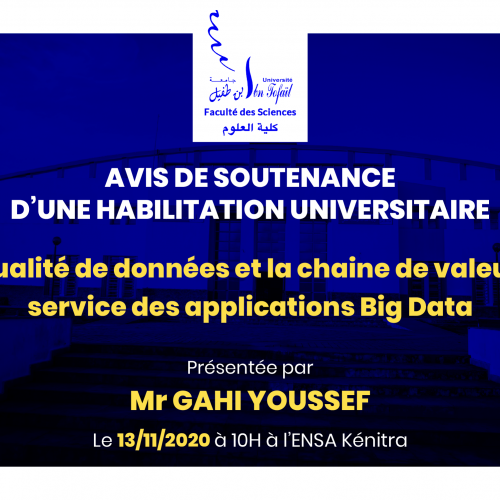 Avis de soutenance d’une habilitation universitaire (Mr ROUKBI AHMED)