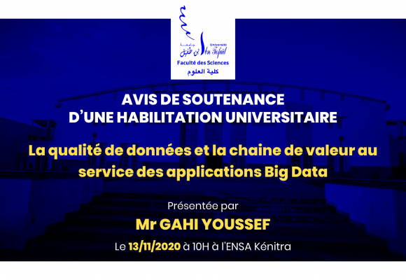Avis de soutenance d’une habilitation universitaire (Mr ROUKBI AHMED)