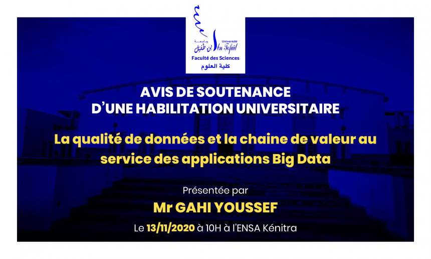 Avis de soutenance d’une habilitation universitaire (Mr ROUKBI AHMED)