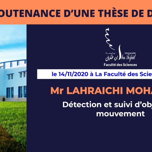 Avis de soutenance d’une thèse de doctorat (Mr LAHRAICHI MOHAMMED)
