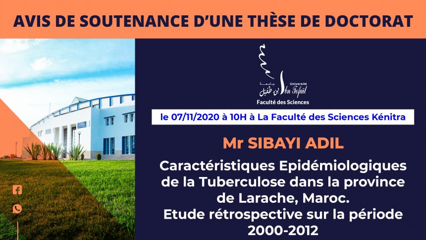 Avis de soutenance d’une thèse de doctorat (Mr SIBAYI ADIL)