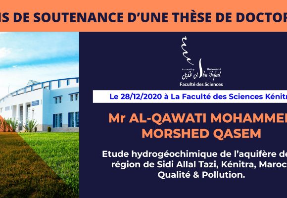Avis de soutenance d’une thèse de doctorat (Mr AL-QAWATI MOHAMMED MORSHED QASEM)