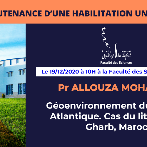 Avis de soutenance d’une habilitation universitaire (Pr ALLOUZA MOHAMED)