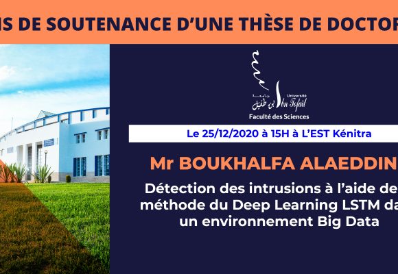 Avis de soutenance d’une thèse de doctorat (Mr BOUKHALFA ALAEDDINE)