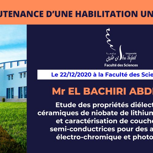Avis de soutenance d’une habilitation universitaire (Pr EL BACHIRI ABDELHADI)