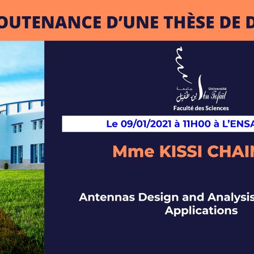 Avis de soutenance d’une thèse de doctorat (Mme KISSI CHAIMAA)