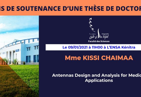 Avis de soutenance d’une thèse de doctorat (Mme KISSI CHAIMAA)