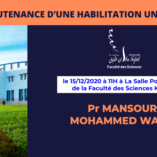 Avis de soutenance d’une habilitation universitaire (Pr MANSOURI MOHAMMED WADIA)