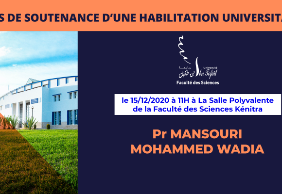 Avis de soutenance d’une habilitation universitaire (Pr MANSOURI MOHAMMED WADIA)