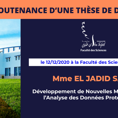 Avis de soutenance d’une thèse de doctorat (Mme EL JADID SARA)