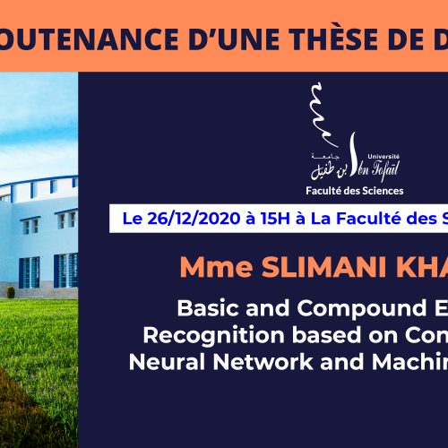Avis de soutenance d’une thèse de doctorat (Mme SLIMANI KHADIJA)