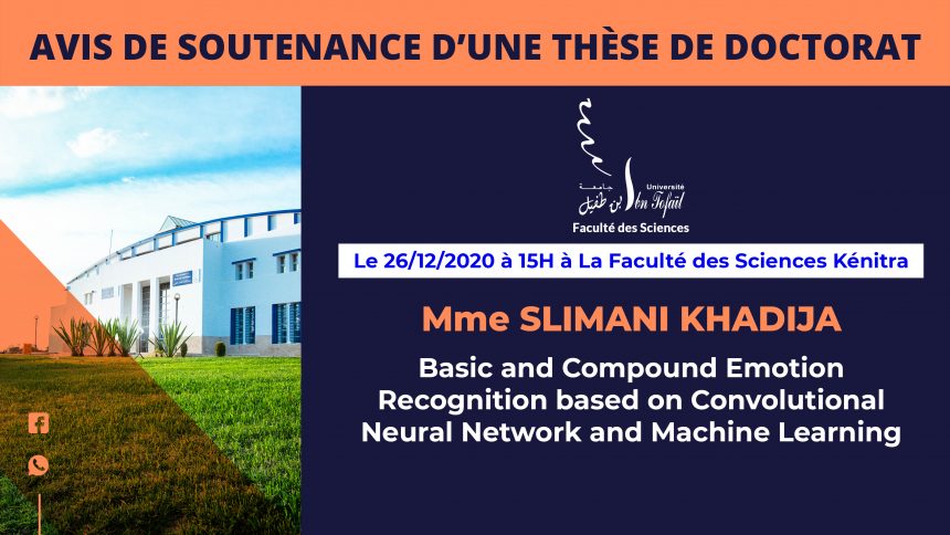 Avis de soutenance d’une thèse de doctorat (Mme SLIMANI KHADIJA)