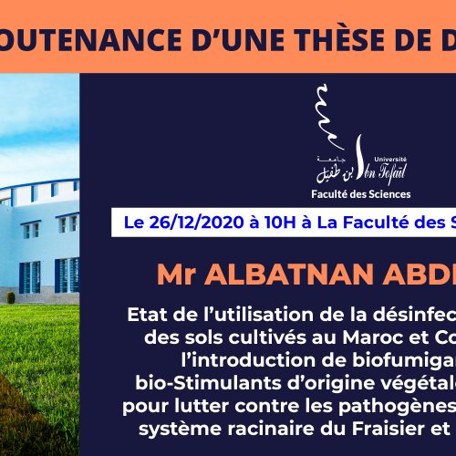 Avis de soutenance d’une thèse de doctorat (Mr ALBATNAN ABDELMOTI)