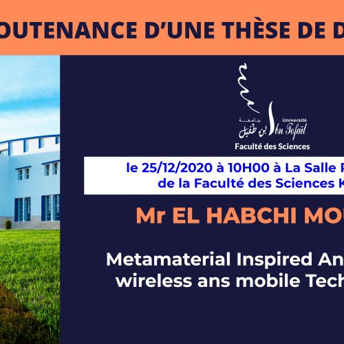 Avis de soutenance d’une thèse de doctorat (Mr EL HABCHI MOURAD)