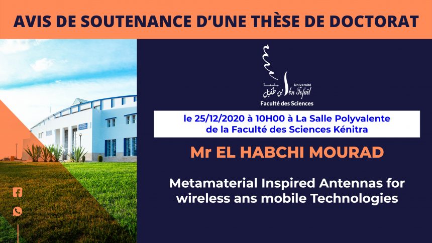 Avis de soutenance d’une thèse de doctorat (Mr EL HABCHI MOURAD)