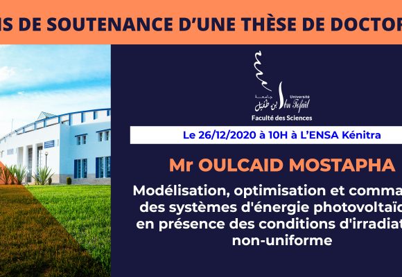 Avis de soutenance d’une thèse de doctorat (Mr OULCAID MOSTAPHA)