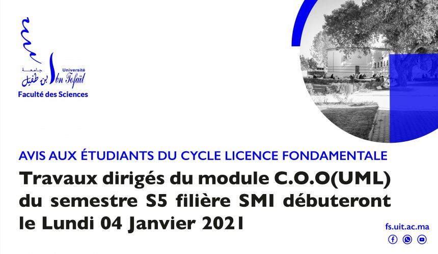 Avis aux étudiants du cycle licence fondamentale semestre S5