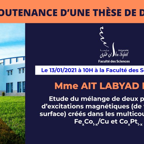 Avis de soutenance d’une thèse de doctorat (Mme AIT LABYAD NADIA)