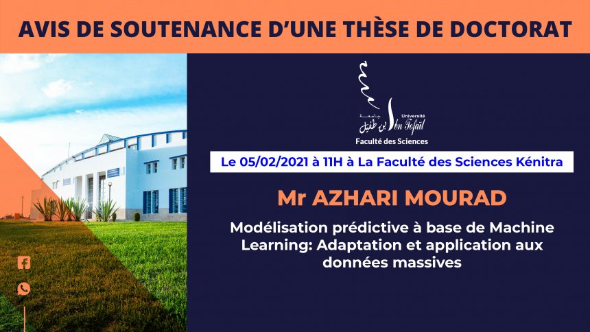 Avis de soutenance d’une thèse de doctorat (Mr AZHARI MOURAD)